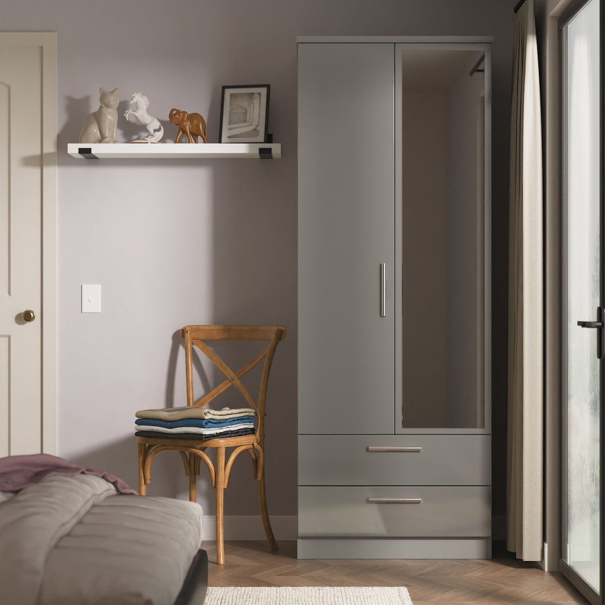 Penmere Double Mirrored Wardrobe With Drawers