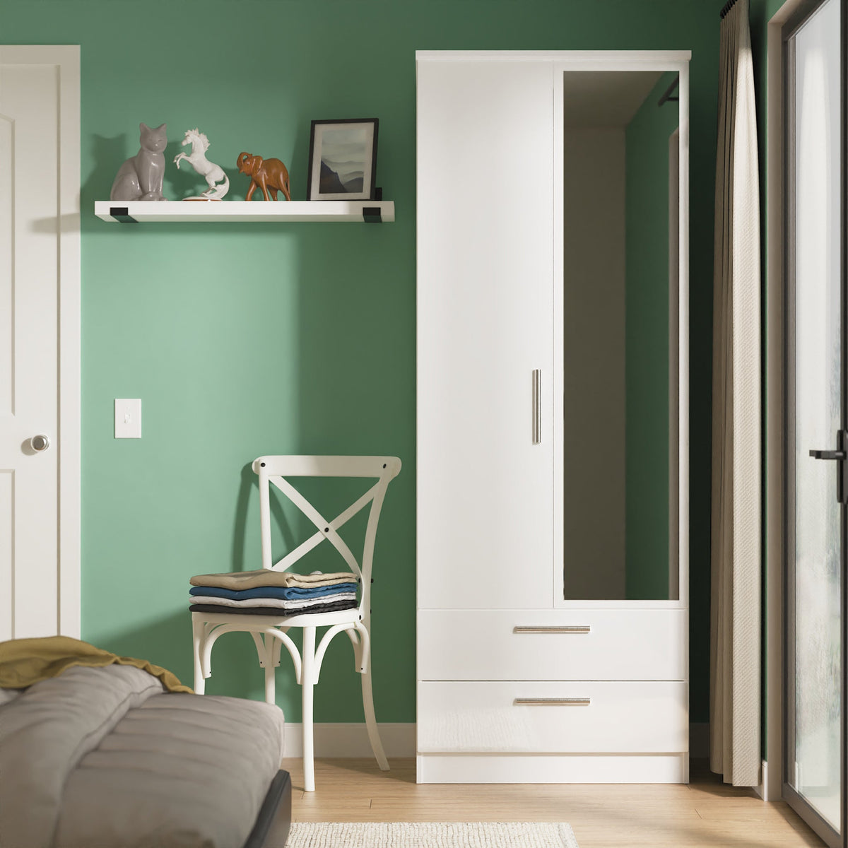 Penmere Double Mirrored Wardrobe With Drawers