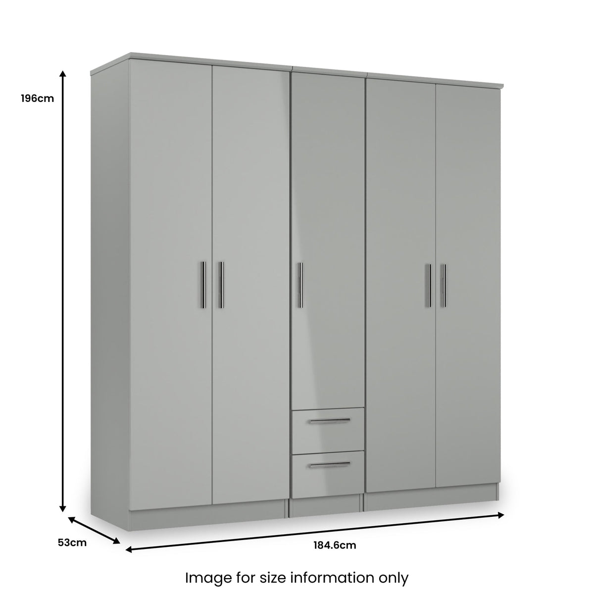 Penmere 5 Door Wardrobe With Drawers