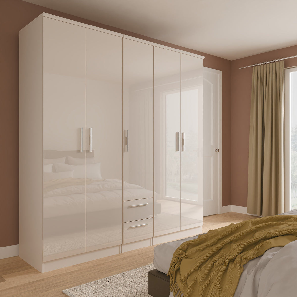 Penmere 5 Door Wardrobe With Drawers