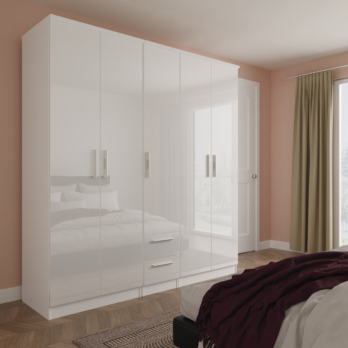 Penmere 5 Door Wardrobe With Drawers
