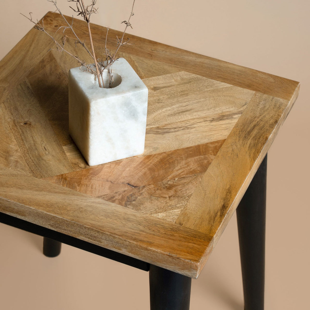 Maeko Parquet Mango Wood Lamp Table