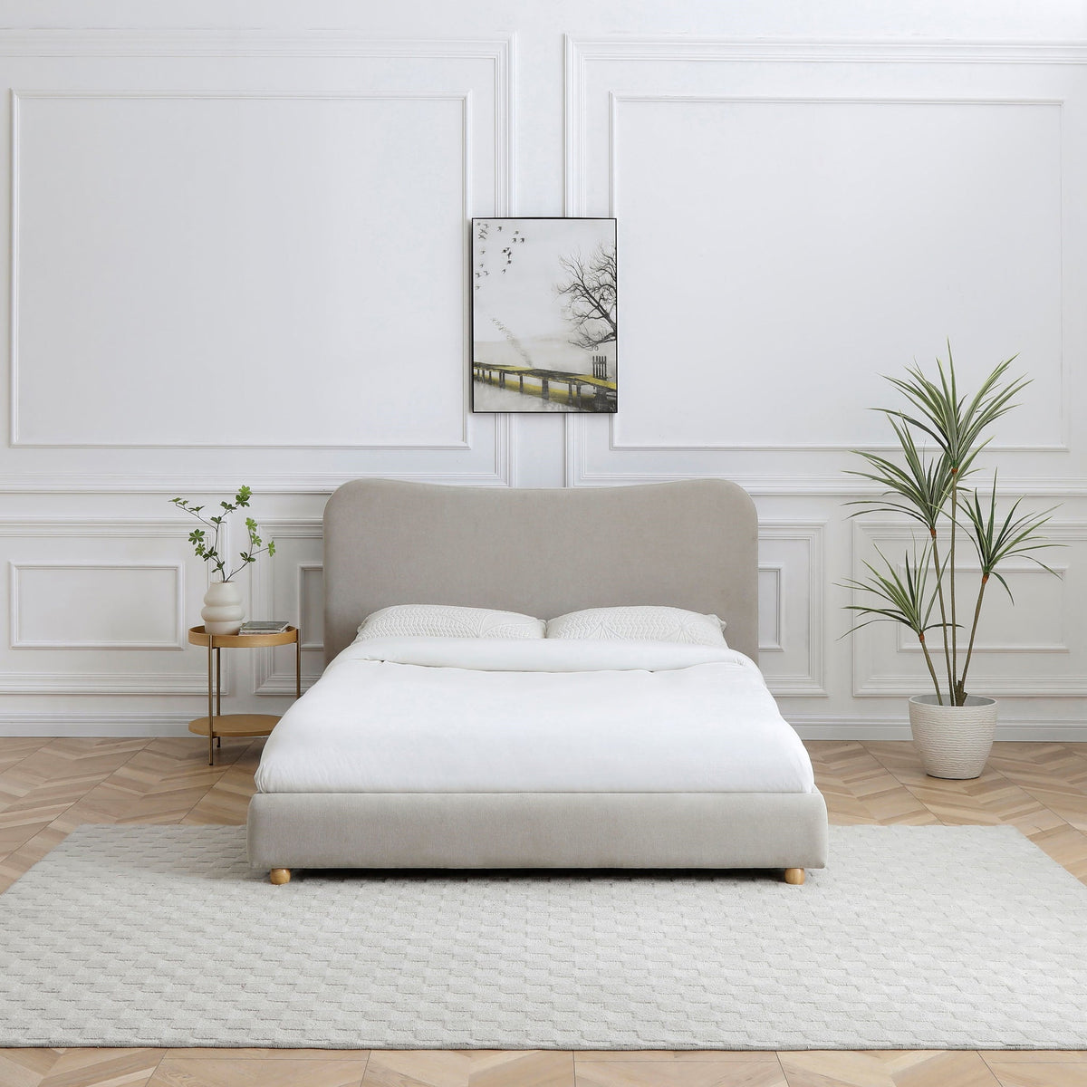 Tolliver Curved Headboard Bed Frame