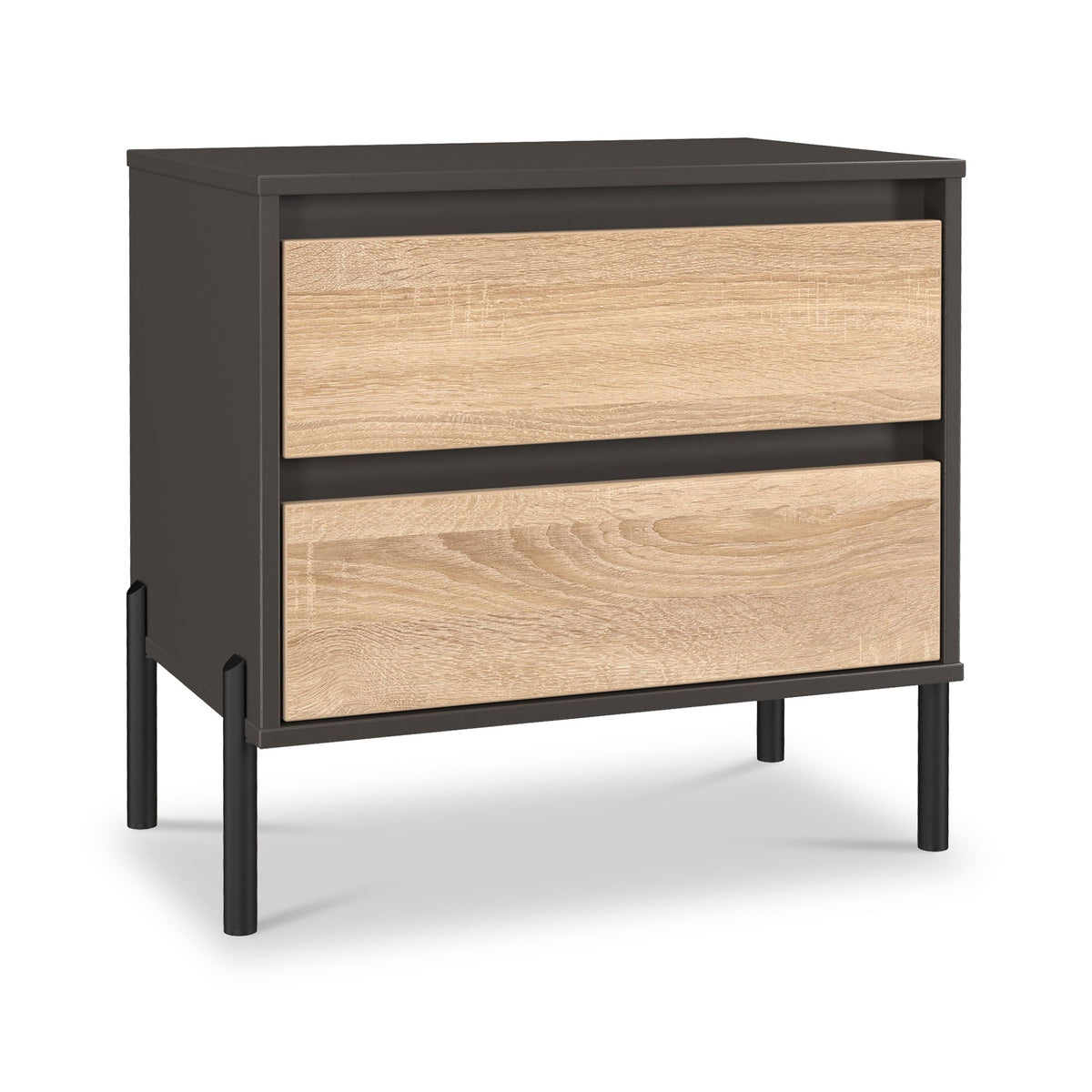 Axton 2 Drawer Wide Bedside Table