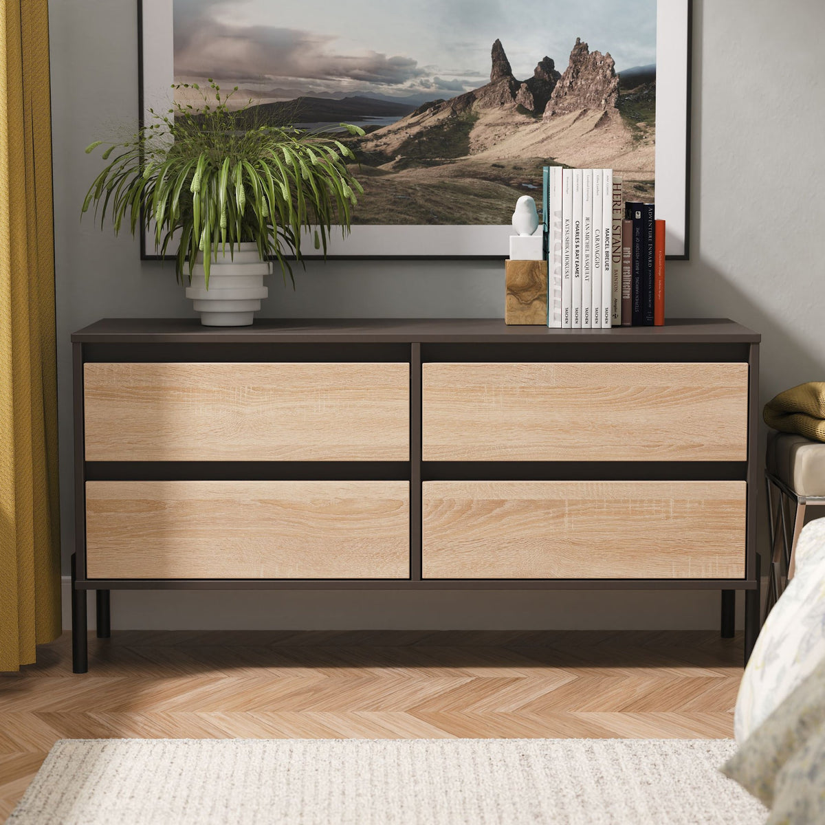 Axton 4 Drawer Low Storage Unit