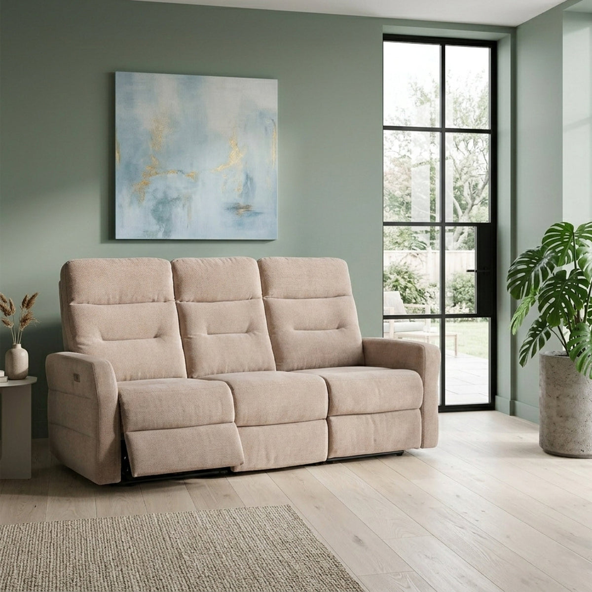 Dalton Fabric Power Reclining 3 Seater Sofa