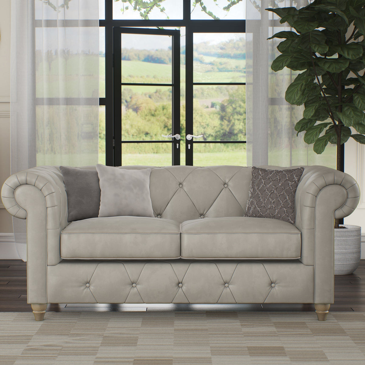 Everett Leather 2 Seater Sofa
