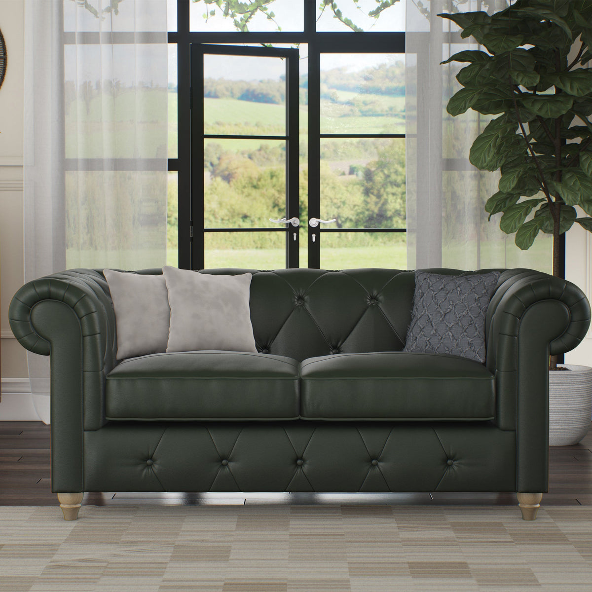 Everett Leather 2 Seater Sofa