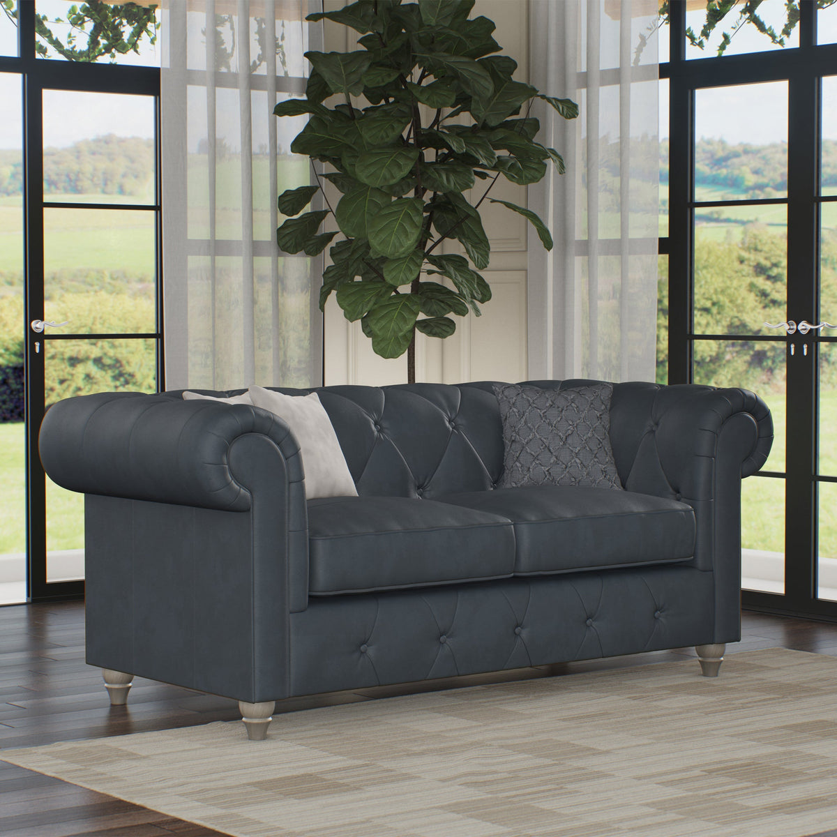 Everett Leather 2 Seater Sofa