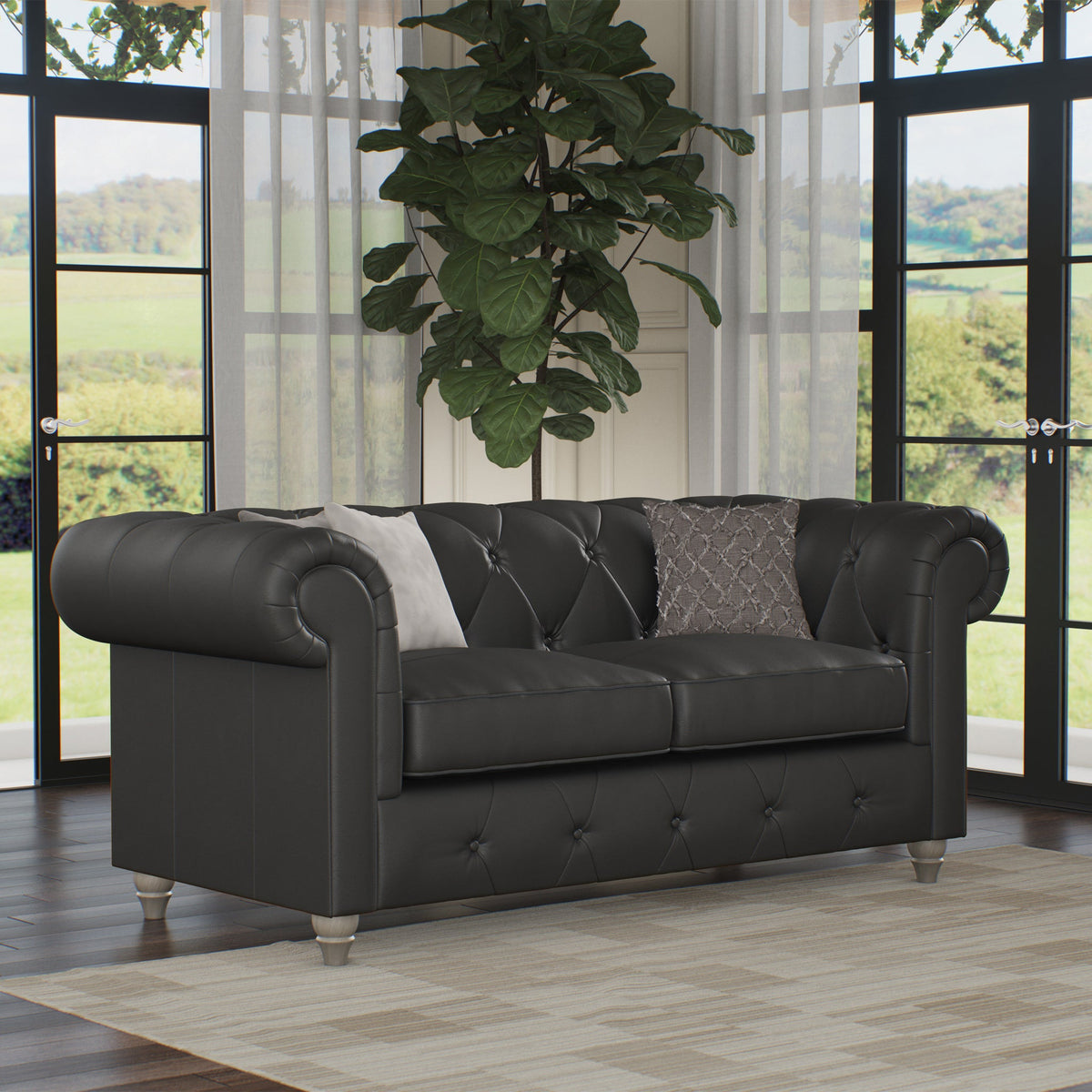 Everett Leather 2 Seater Sofa