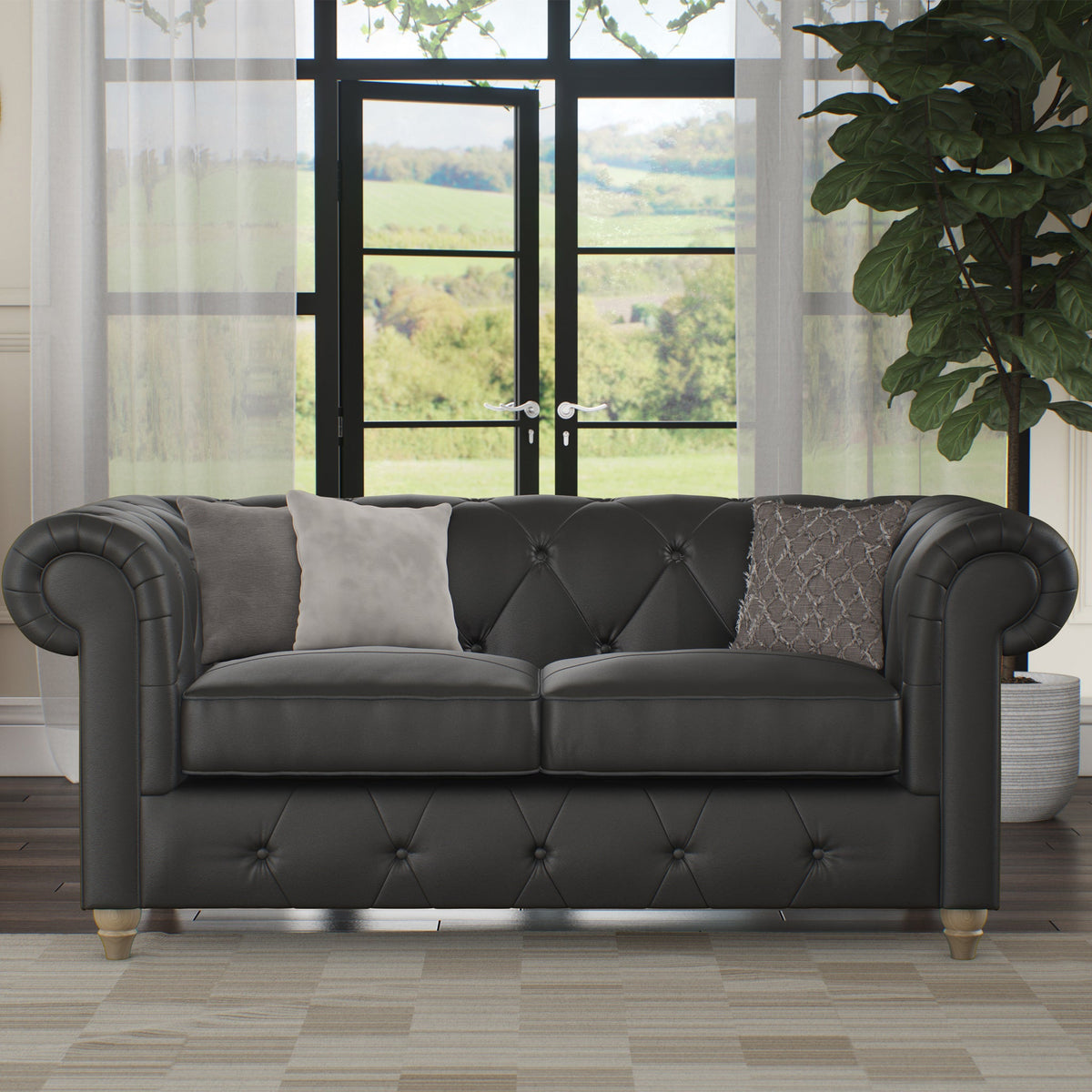 Everett Leather 2 Seater Sofa