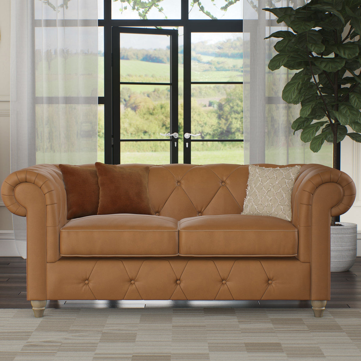 Everett Leather 2 Seater Sofa