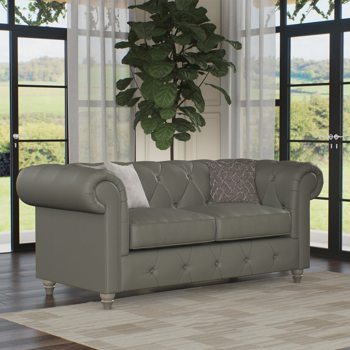 Everett Leather 2 Seater Sofa