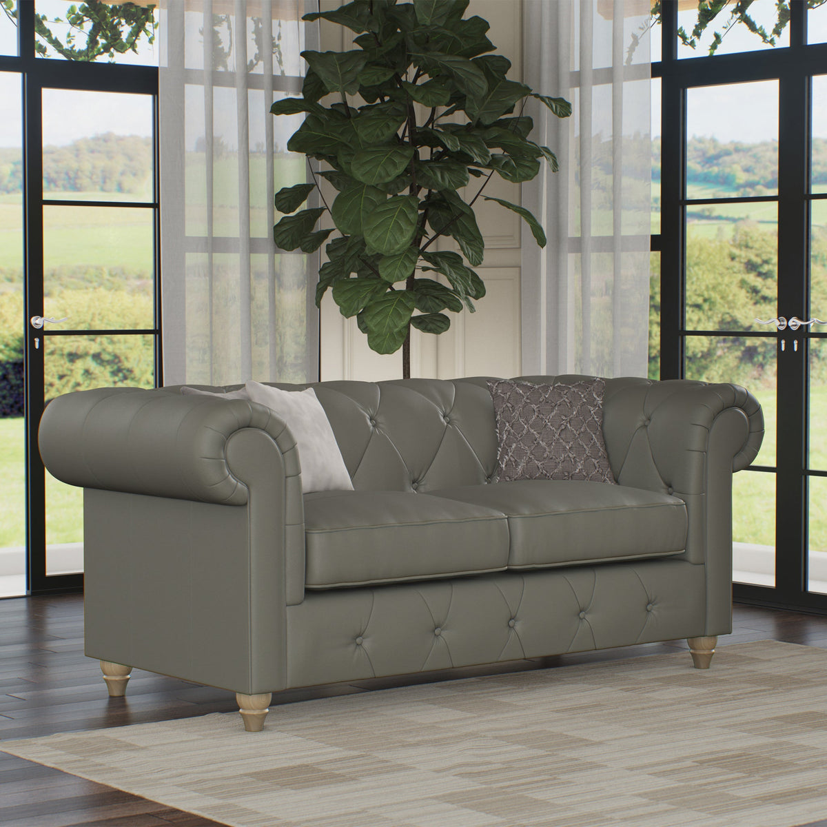 Everett Leather 2 Seater Sofa