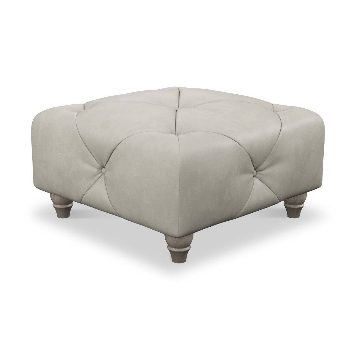 Everett Leather Button Top Footstool