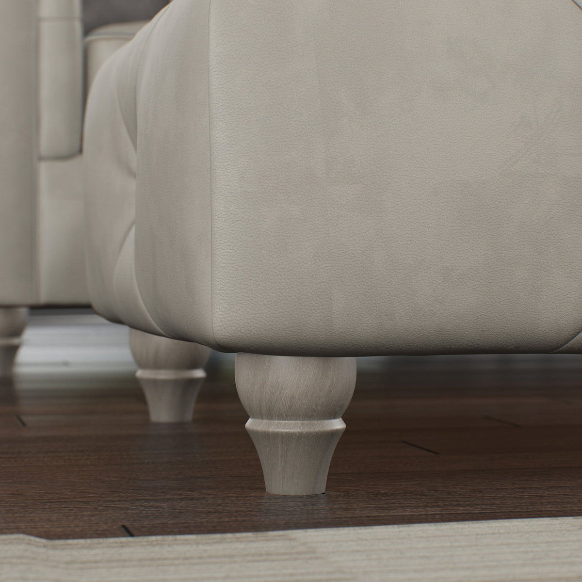 Everett Leather Button Top Footstool