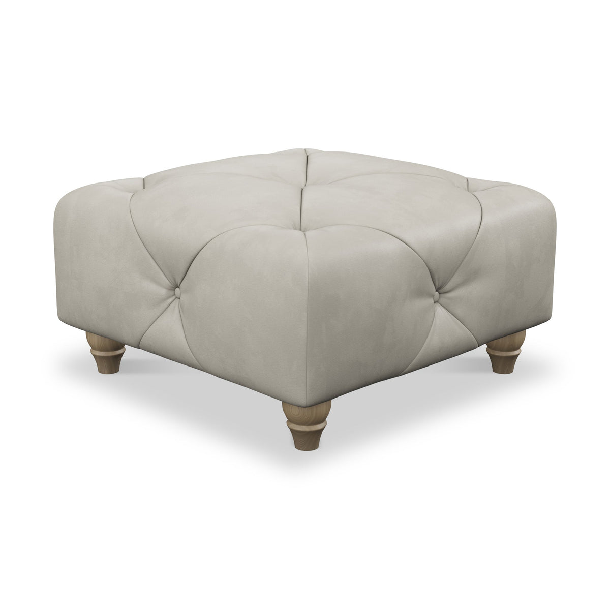 Everett Leather Button Top Footstool
