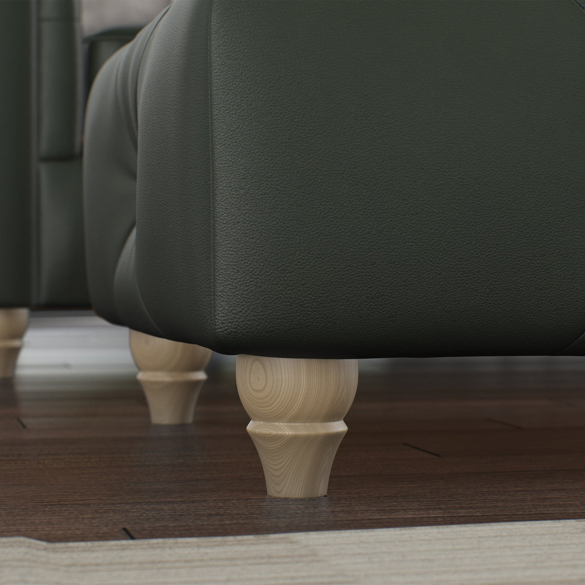 Everett Leather Button Top Footstool