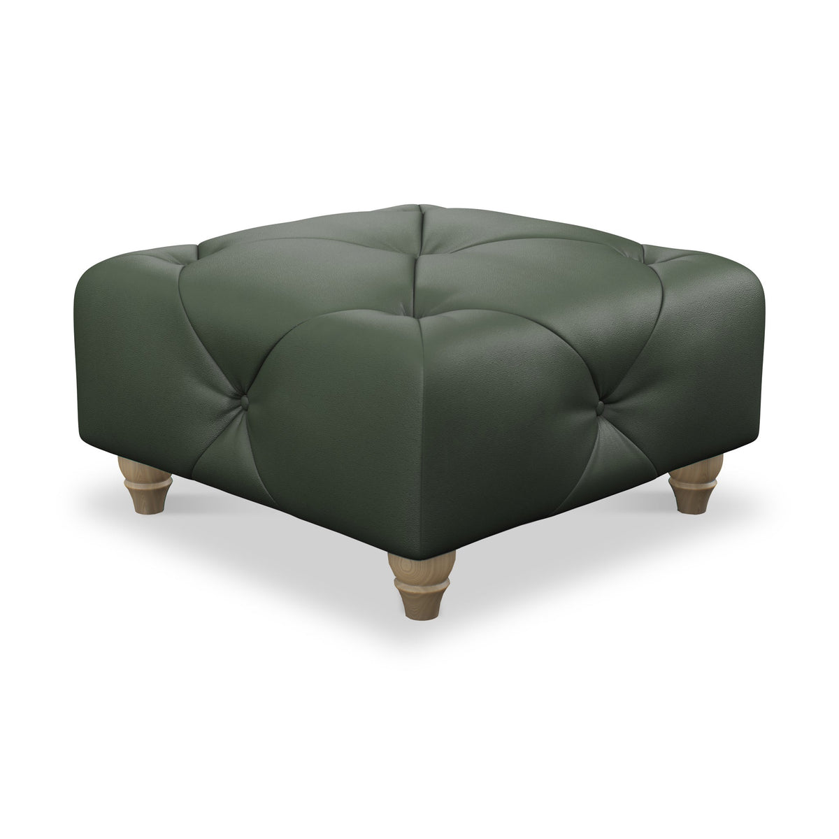 Everett Leather Button Top Footstool