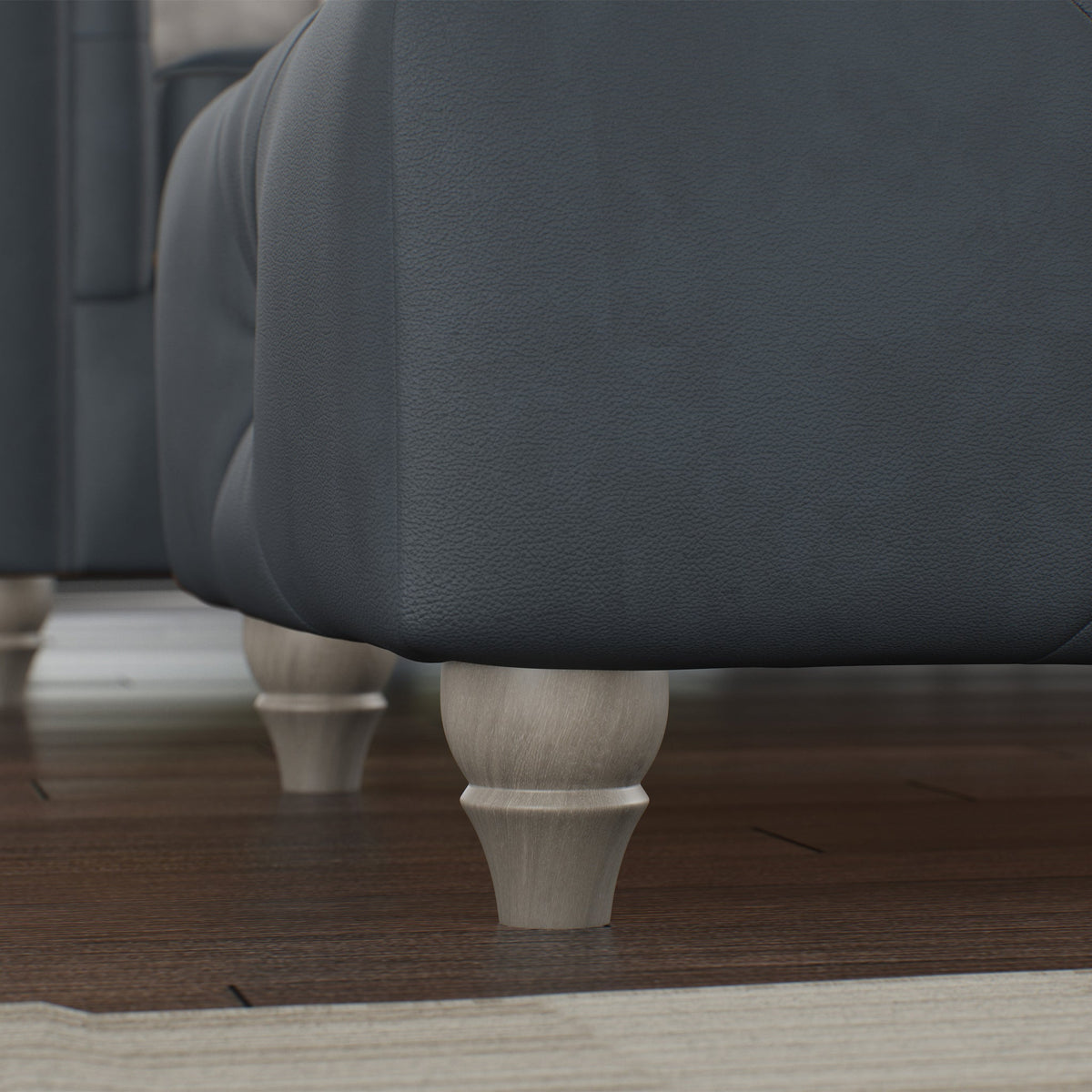 Everett Leather Button Top Footstool