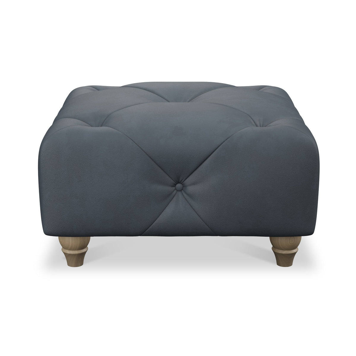 Everett Leather Button Top Footstool