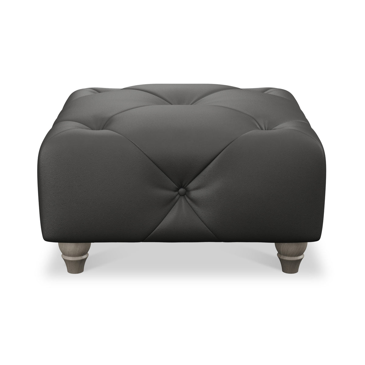 Everett Leather Button Top Footstool