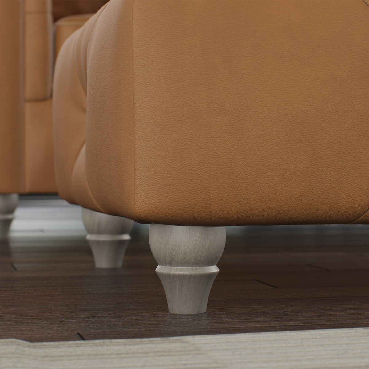 Everett Leather Button Top Footstool