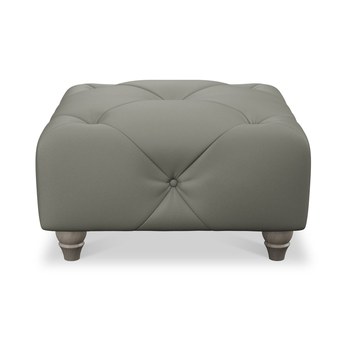 Everett Leather Button Top Footstool