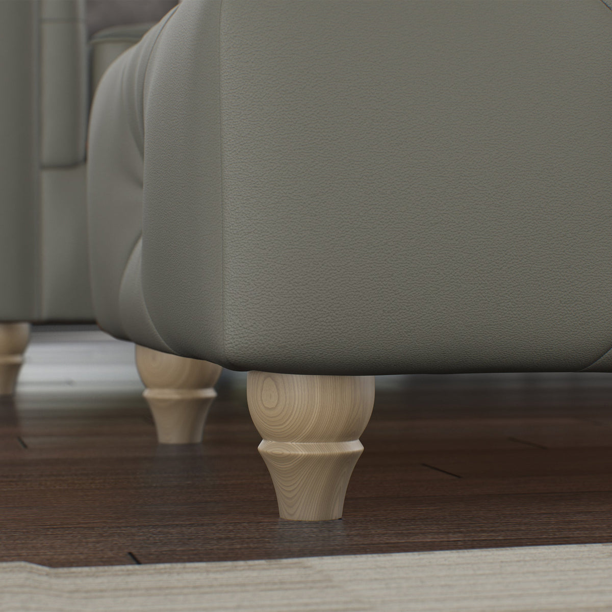 Everett Leather Button Top Footstool