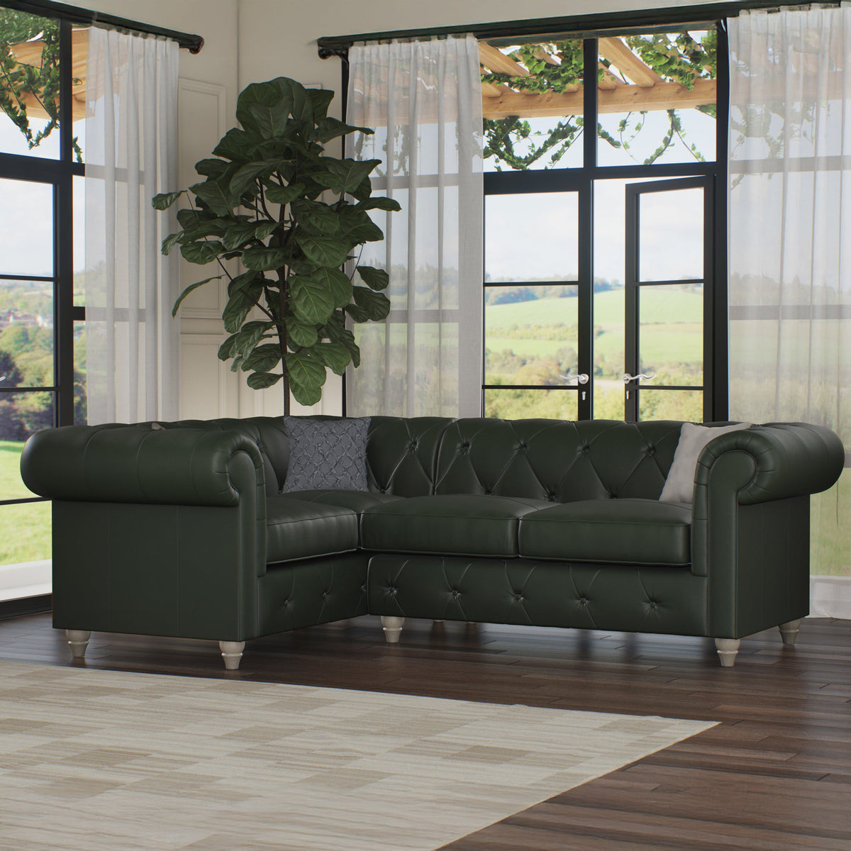Everett Leather Corner Sofa