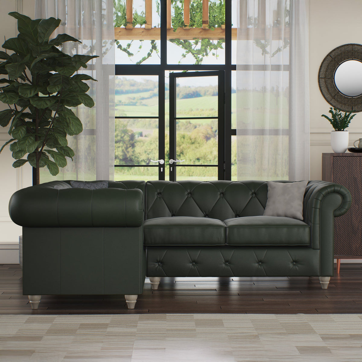 Everett Leather Corner Sofa