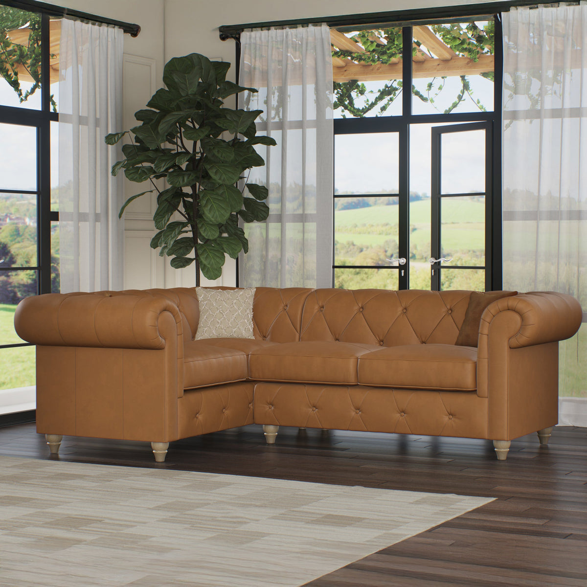 Everett Leather Corner Sofa