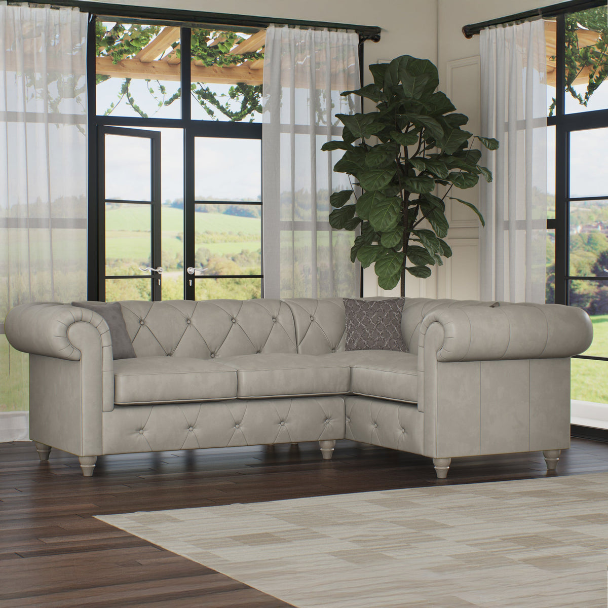 Everett Leather Corner Sofa