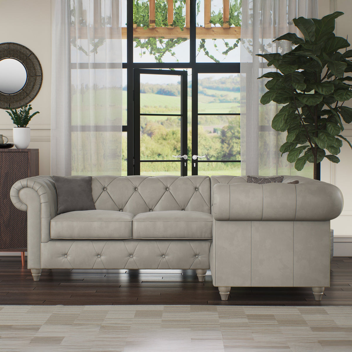 Everett Leather Corner Sofa