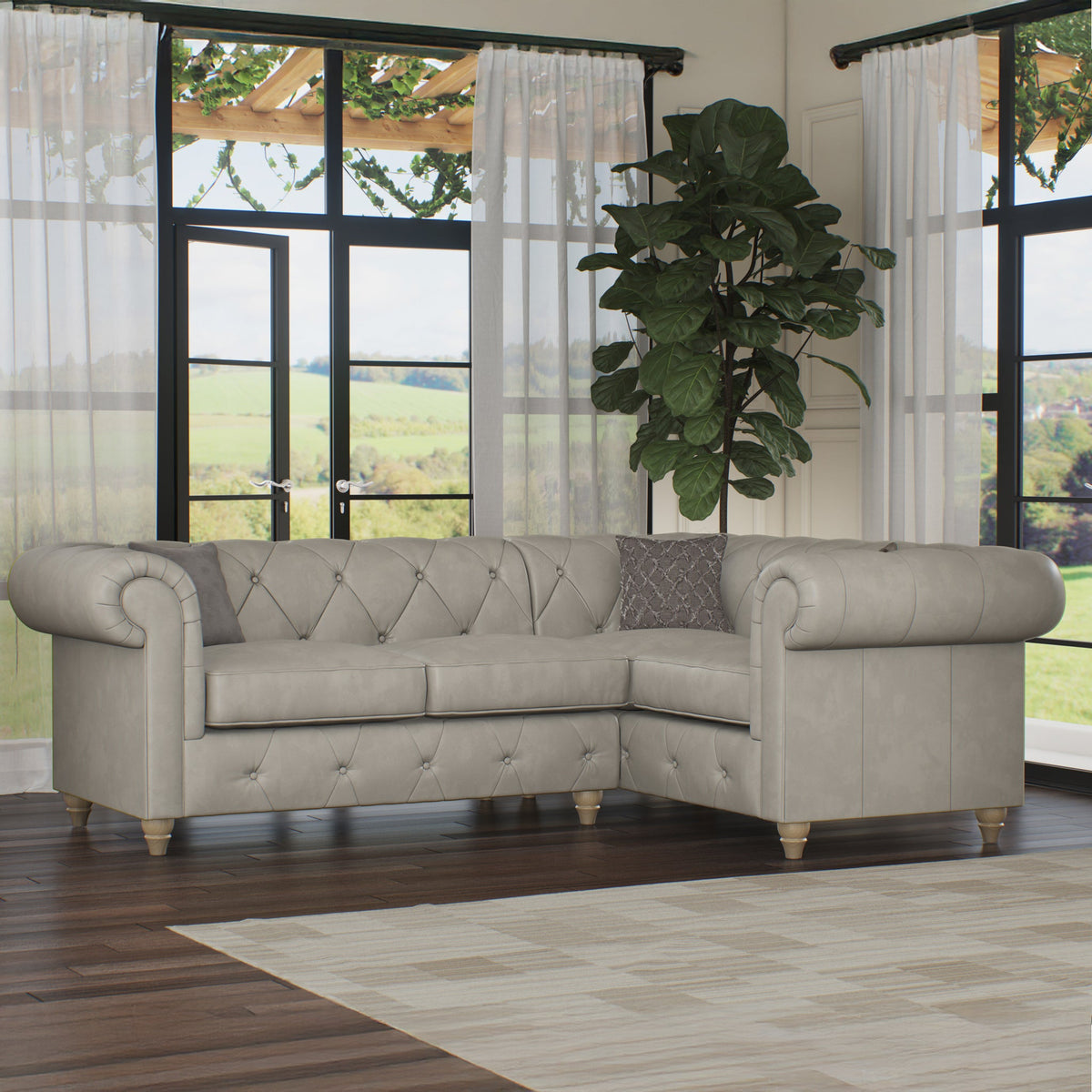 Everett Leather Corner Sofa