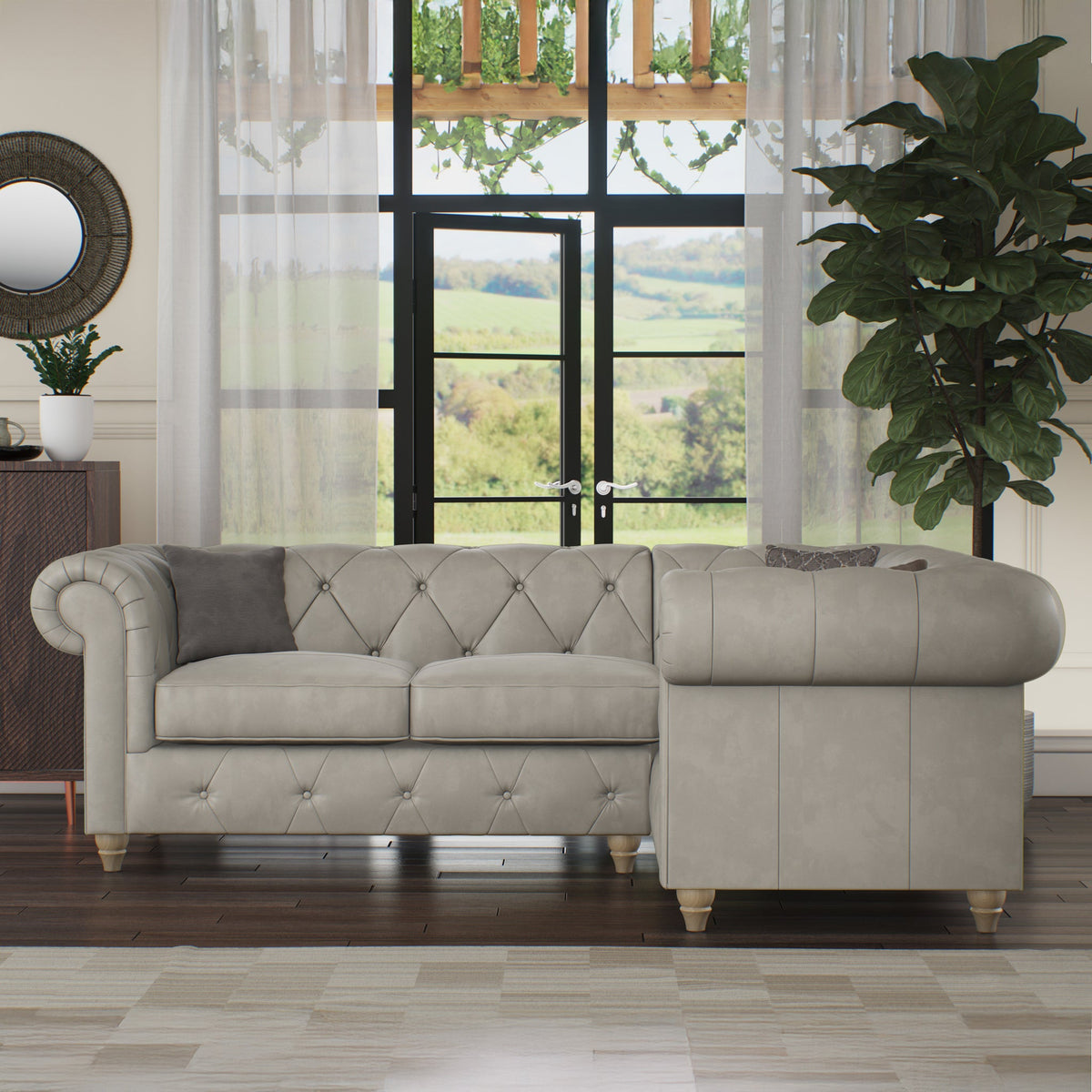 Everett Leather Corner Sofa