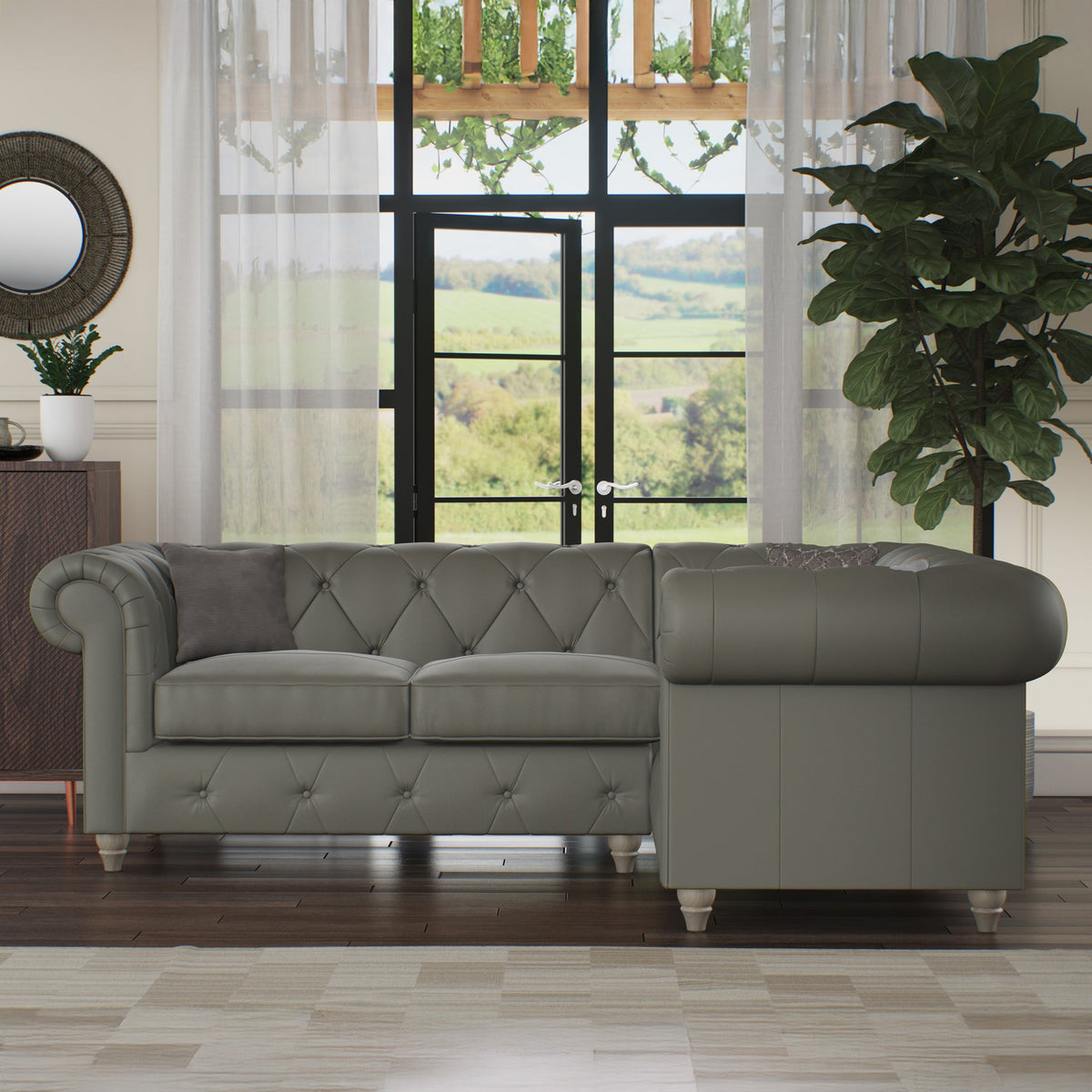 Everett Leather Corner Sofa