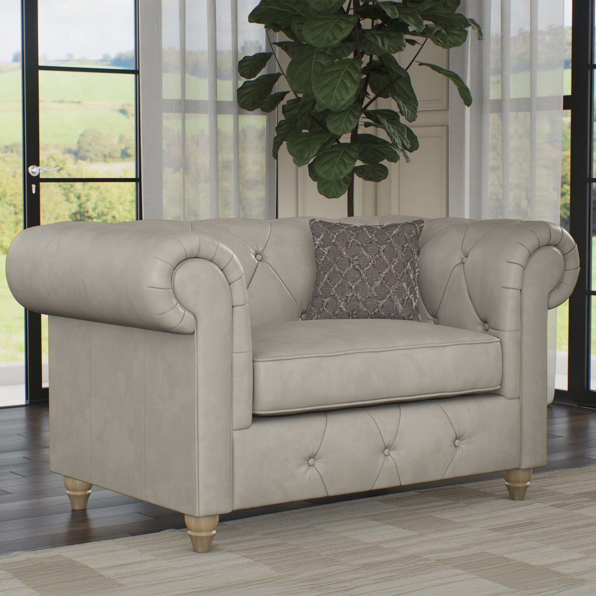 Everett Leather Snuggler Chair