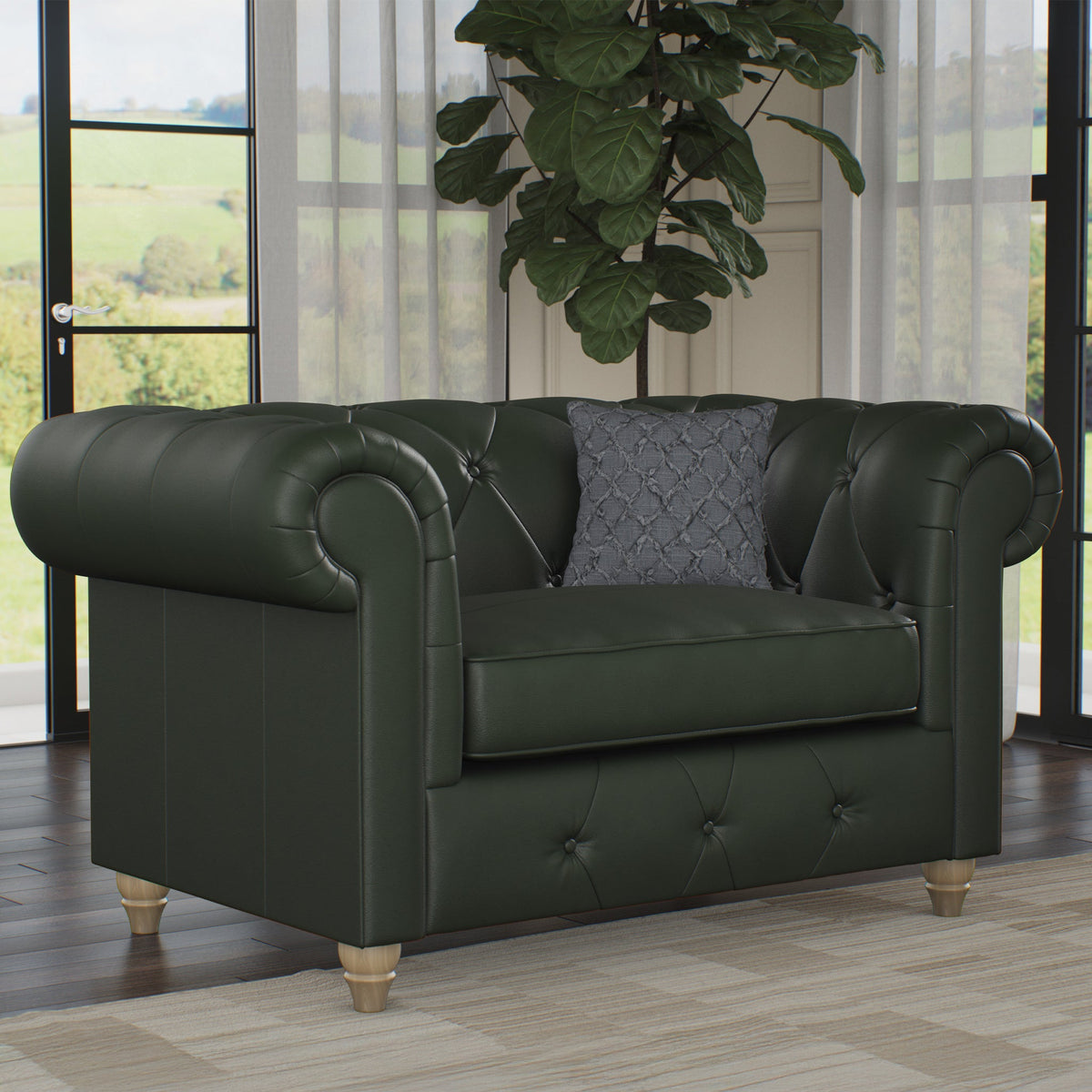 Everett Leather Snuggler Chair