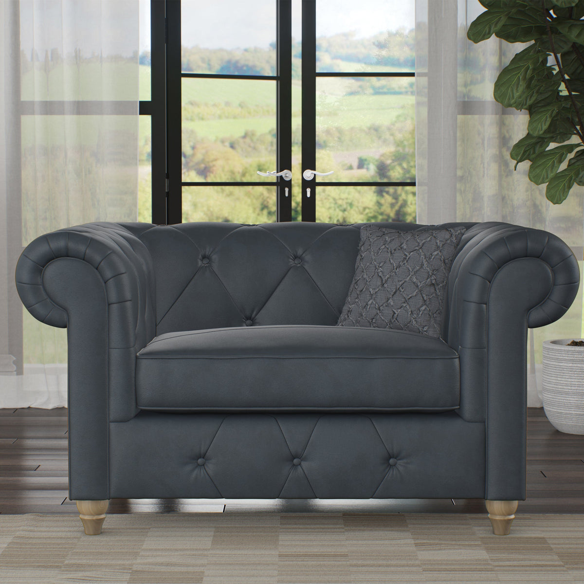 Everett Leather Snuggler Chair