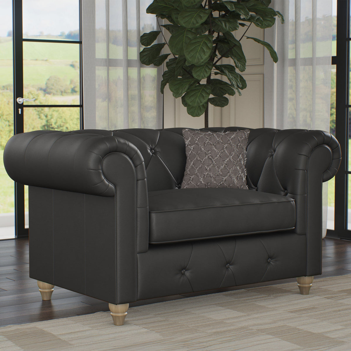 Everett Leather Snuggler Chair