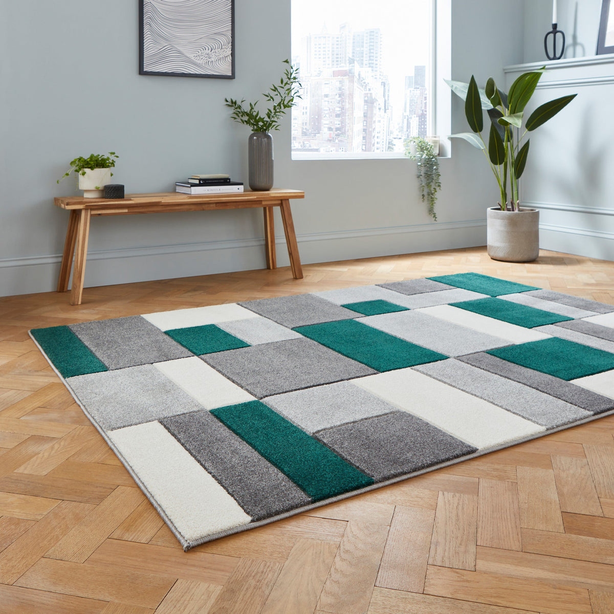 Regis Geometric Cube Rug
