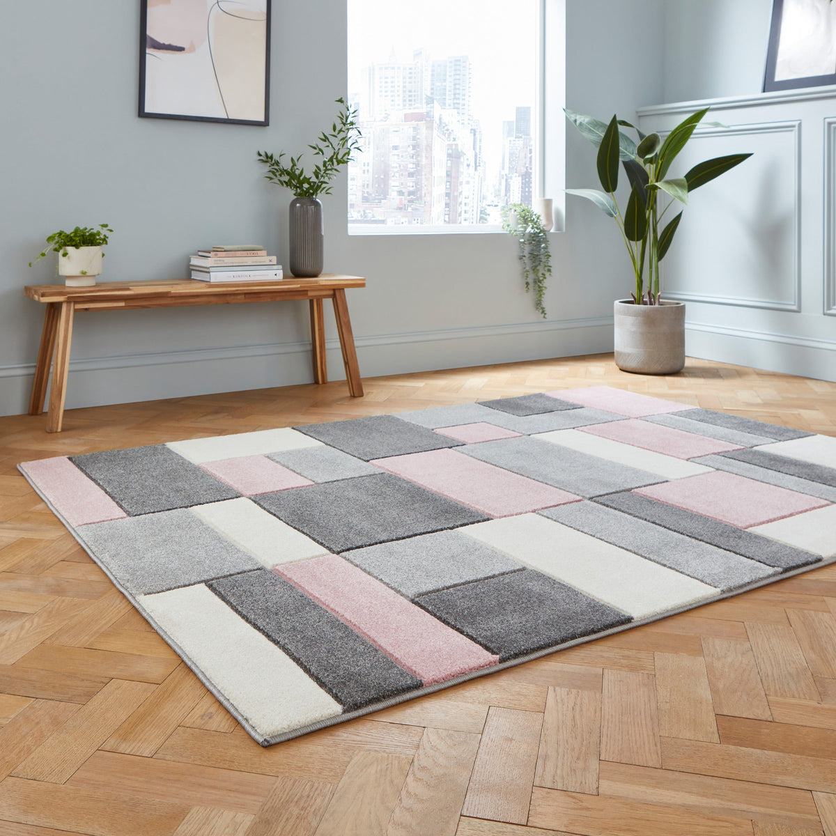 Regis Geometric Cube Rug