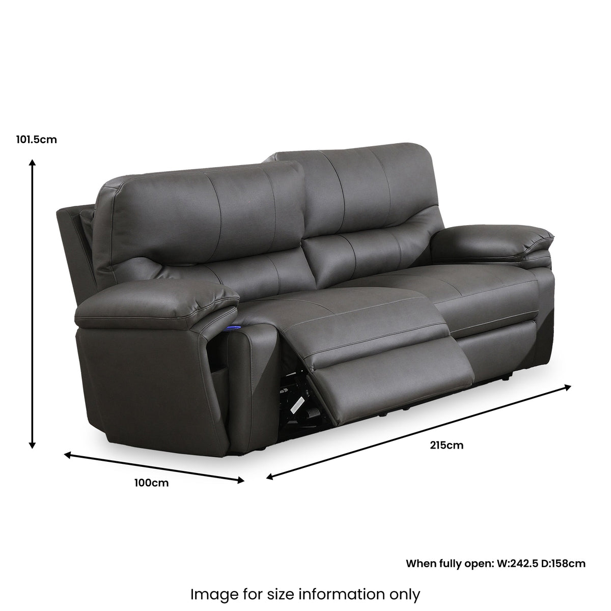 Cooper Tech Dual Power Recliner 3 Seater Sofa