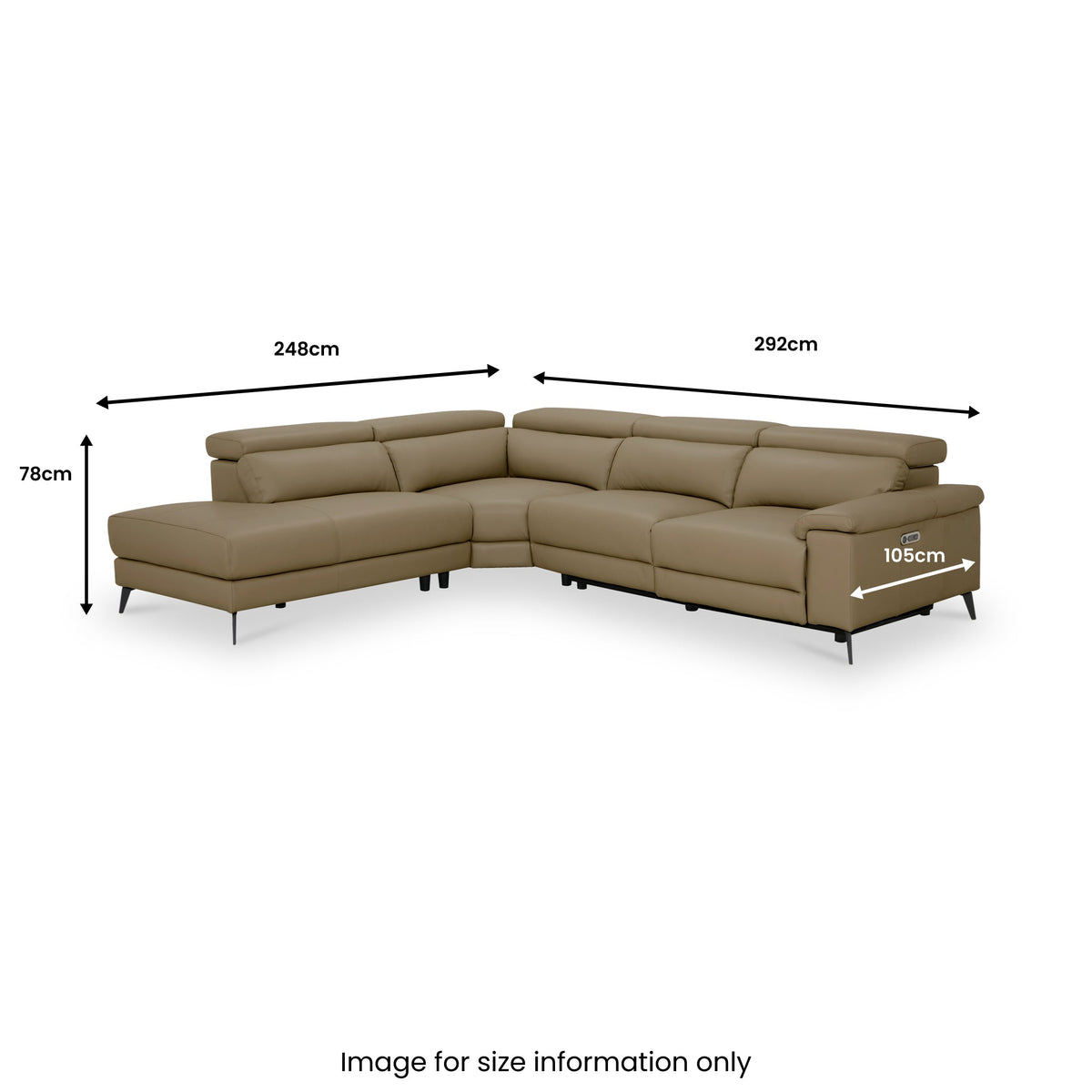 Radford Leather Power Reclining Corner Chaise Sofa