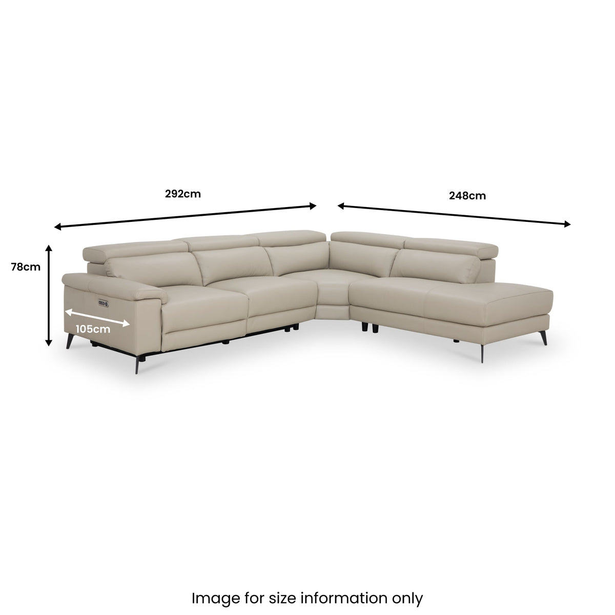 Radford Leather Power Reclining Corner Chaise Sofa