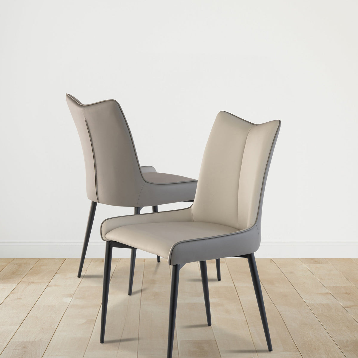 Stefan Faux Leather Curved Dining Chair