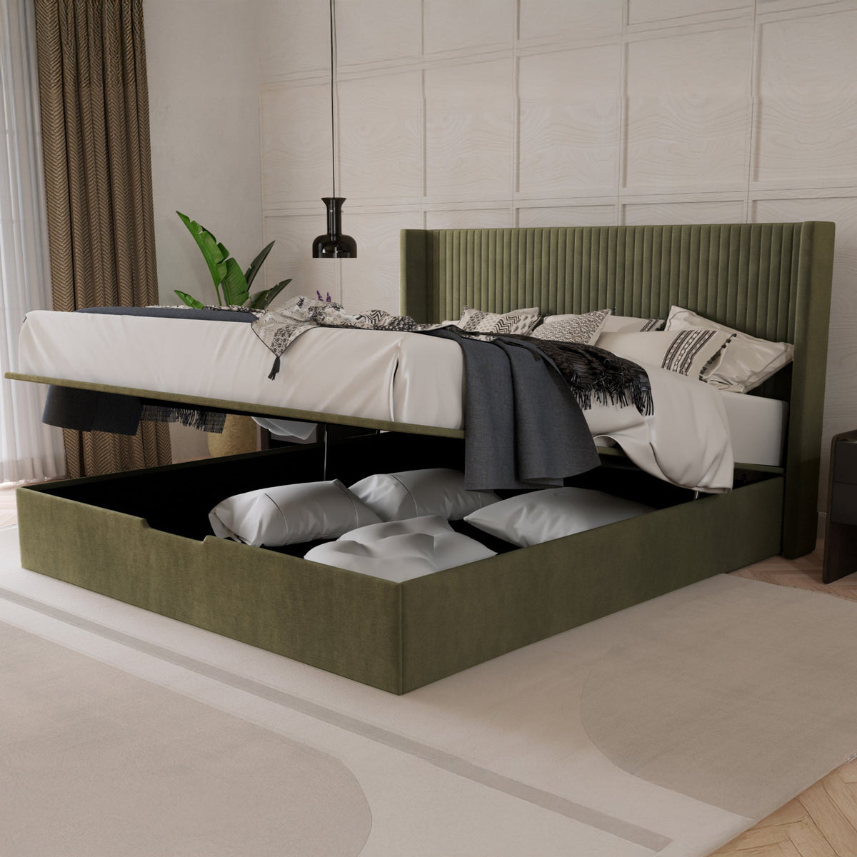 Princeton Slim Pleat Ottoman Bed Frame