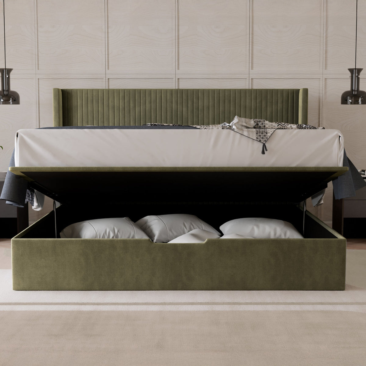 Princeton Slim Pleat Ottoman Bed Frame