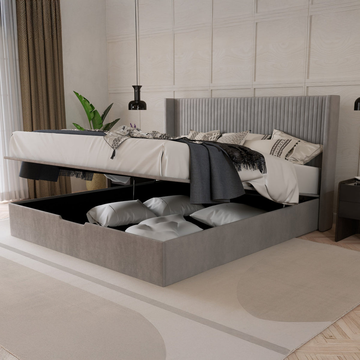 Princeton Slim Pleat Ottoman Bed Frame